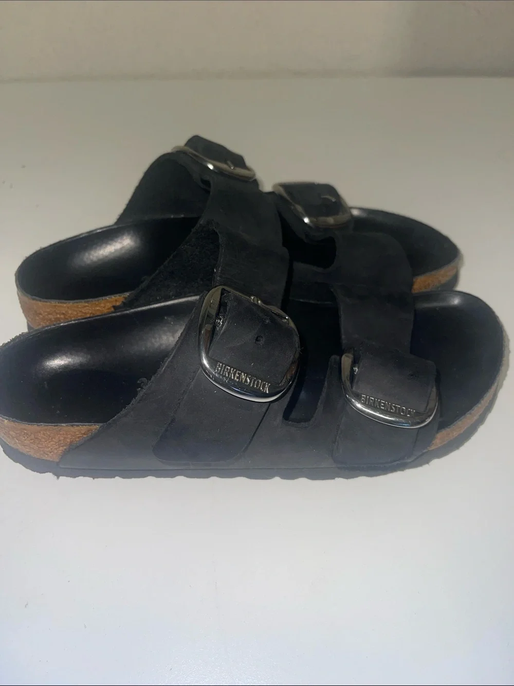 Birkenstock Arizona Big Buckle Sandals in Black silver Buckles 36 5
